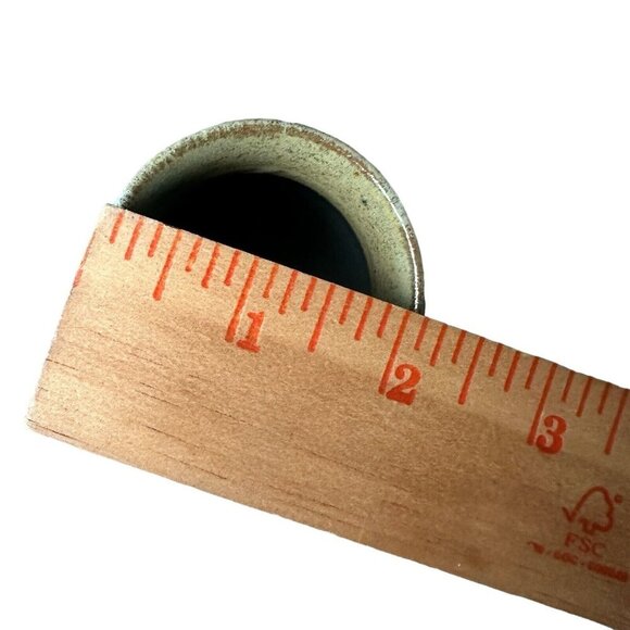 VTG Vase 4.75" Stoneware Pottery Seed Pod Leaves Motif Multicolor Texture Signed - Picture 11 of 11